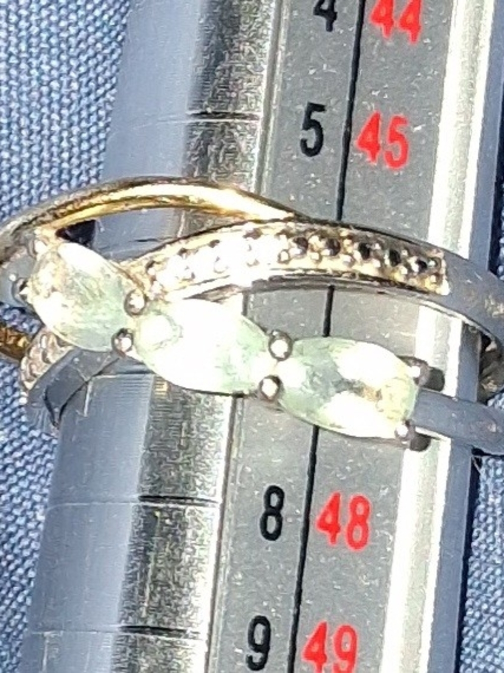 Sterling Silver 925 Pale Blue Topaz Marquise Diamonique size 4 Ring